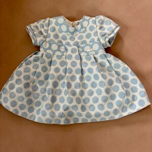 Mayoral Blue & White Polka Dot Dress